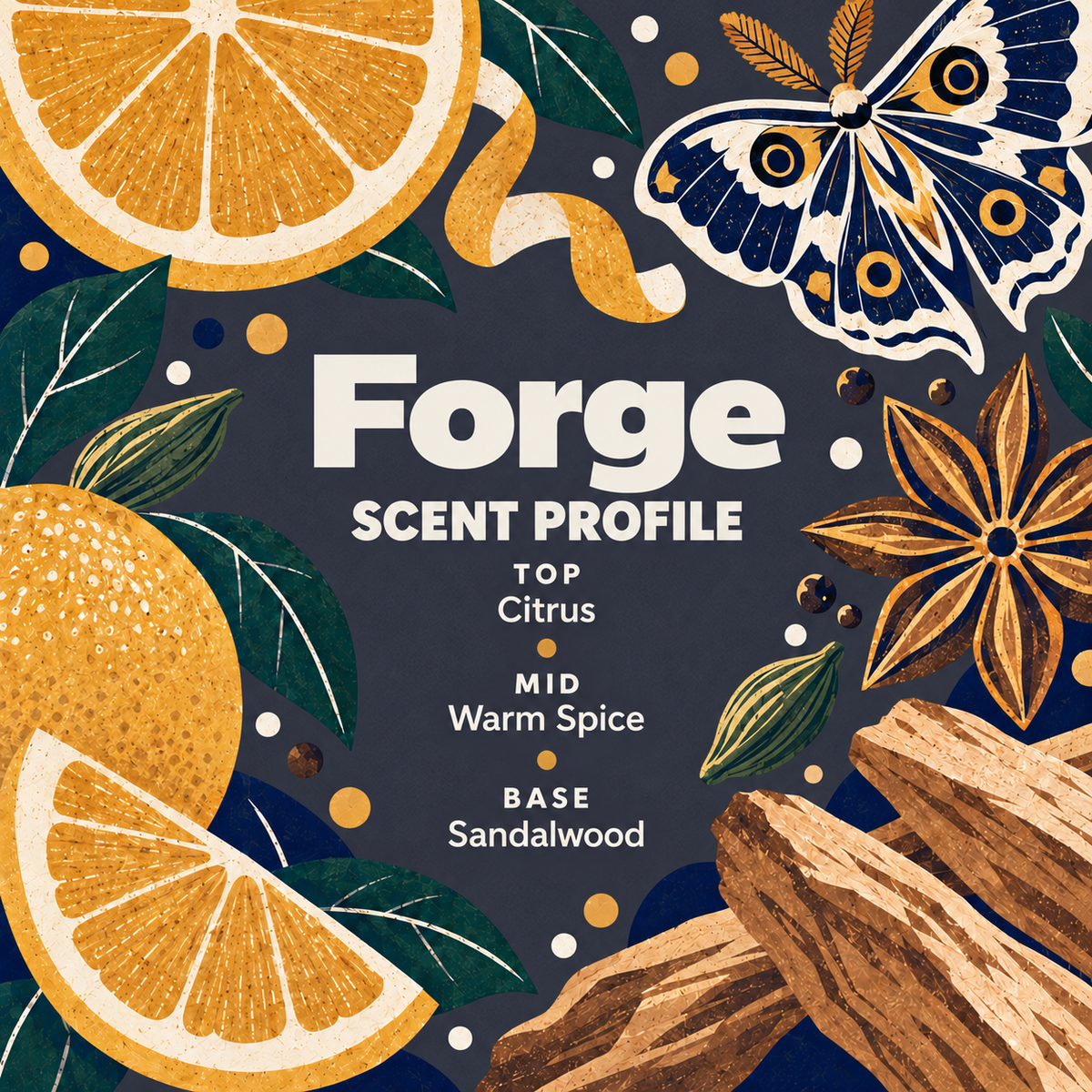 Natural Solid Cologne - Sandalwood, Spice & Citrus Scent | Forge by Eden & Era